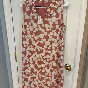 Talbots Pink Sheath Dress Sleeveless V-Neck Midi